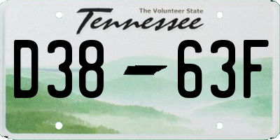TN license plate D3863F