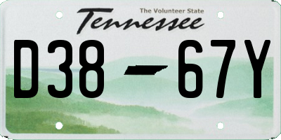TN license plate D3867Y