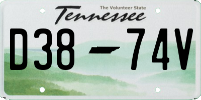 TN license plate D3874V