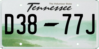 TN license plate D3877J