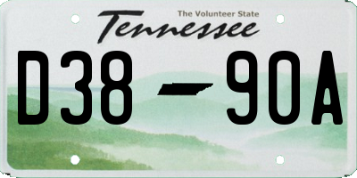 TN license plate D3890A