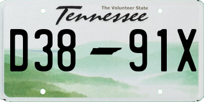 TN license plate D3891X