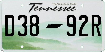 TN license plate D3892R