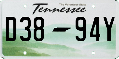 TN license plate D3894Y