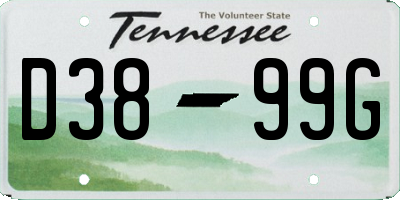 TN license plate D3899G