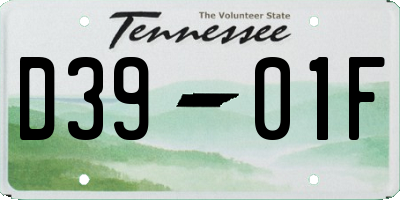 TN license plate D3901F