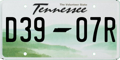 TN license plate D3907R