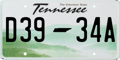 TN license plate D3934A