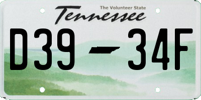 TN license plate D3934F
