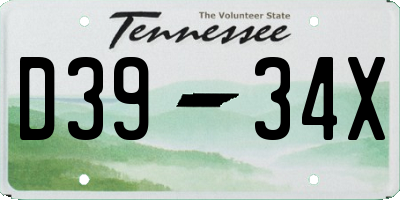 TN license plate D3934X
