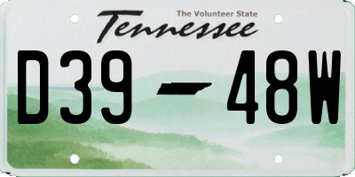 TN license plate D3948W