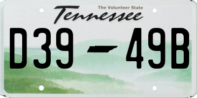 TN license plate D3949B