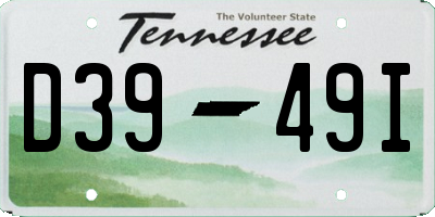 TN license plate D3949I