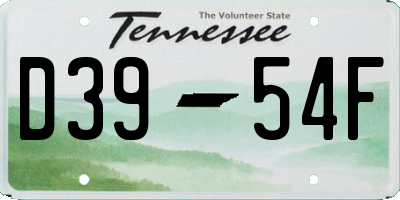 TN license plate D3954F