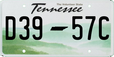 TN license plate D3957C