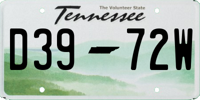 TN license plate D3972W
