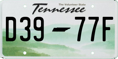 TN license plate D3977F
