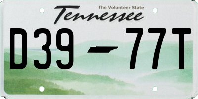 TN license plate D3977T