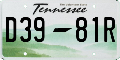 TN license plate D3981R