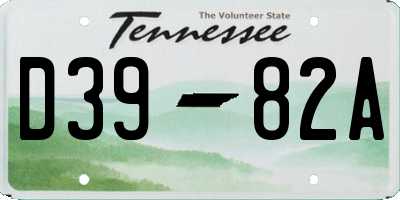 TN license plate D3982A