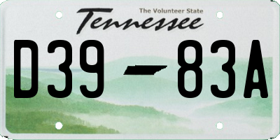 TN license plate D3983A