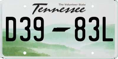 TN license plate D3983L