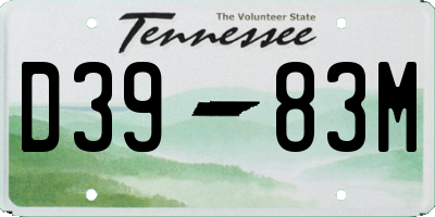TN license plate D3983M