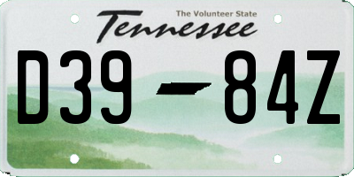 TN license plate D3984Z