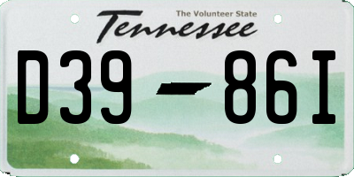 TN license plate D3986I