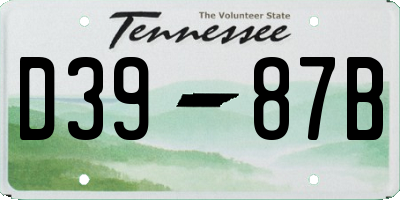 TN license plate D3987B