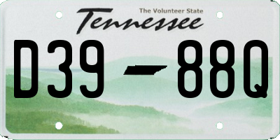 TN license plate D3988Q