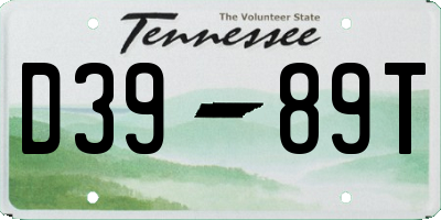 TN license plate D3989T