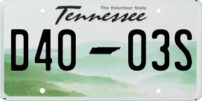 TN license plate D4003S