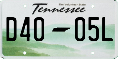 TN license plate D4005L