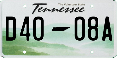 TN license plate D4008A
