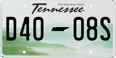 TN license plate D4008S