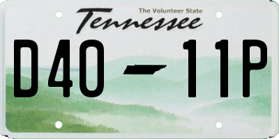 TN license plate D4011P
