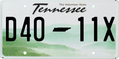 TN license plate D4011X