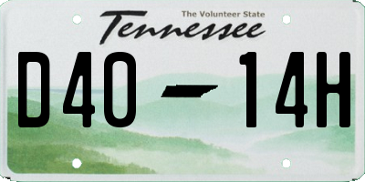 TN license plate D4014H