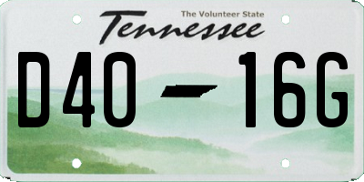 TN license plate D4016G
