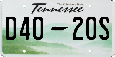 TN license plate D4020S