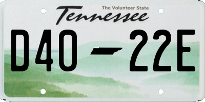 TN license plate D4022E