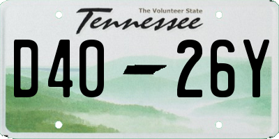 TN license plate D4026Y