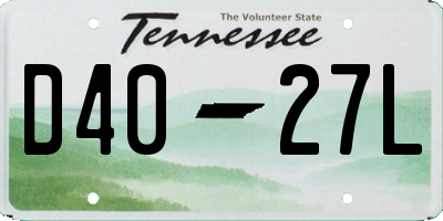TN license plate D4027L