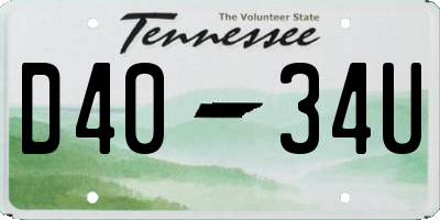 TN license plate D4034U
