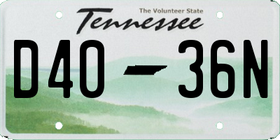 TN license plate D4036N