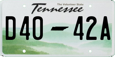 TN license plate D4042A