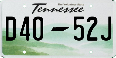 TN license plate D4052J
