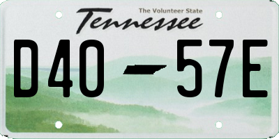 TN license plate D4057E