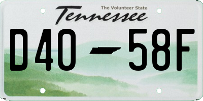 TN license plate D4058F